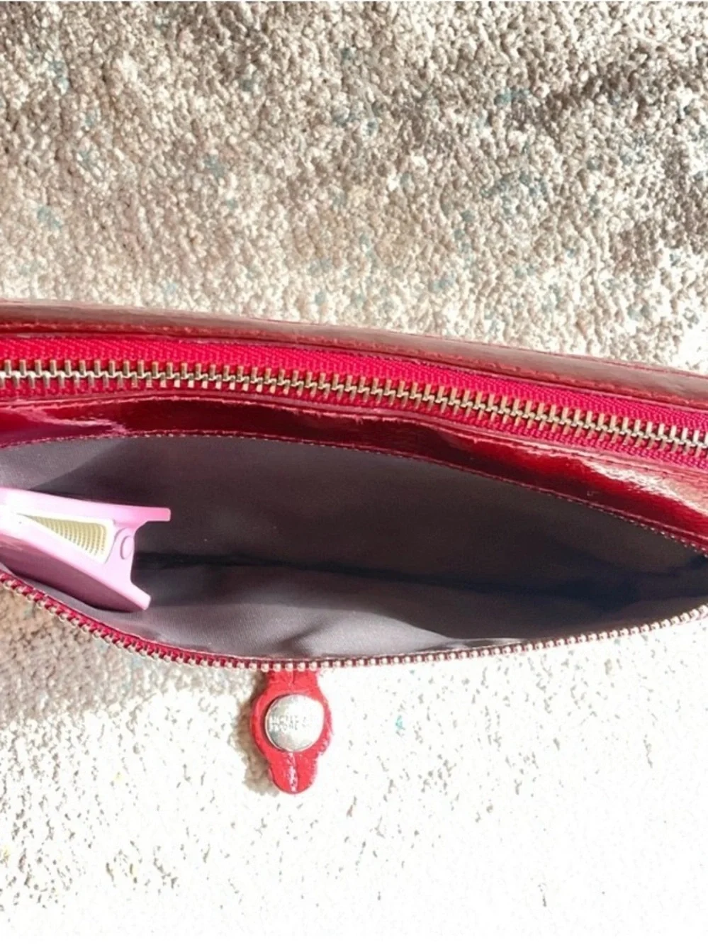 Kenneth Cole Reaction Red Clutch with Silver Hardware